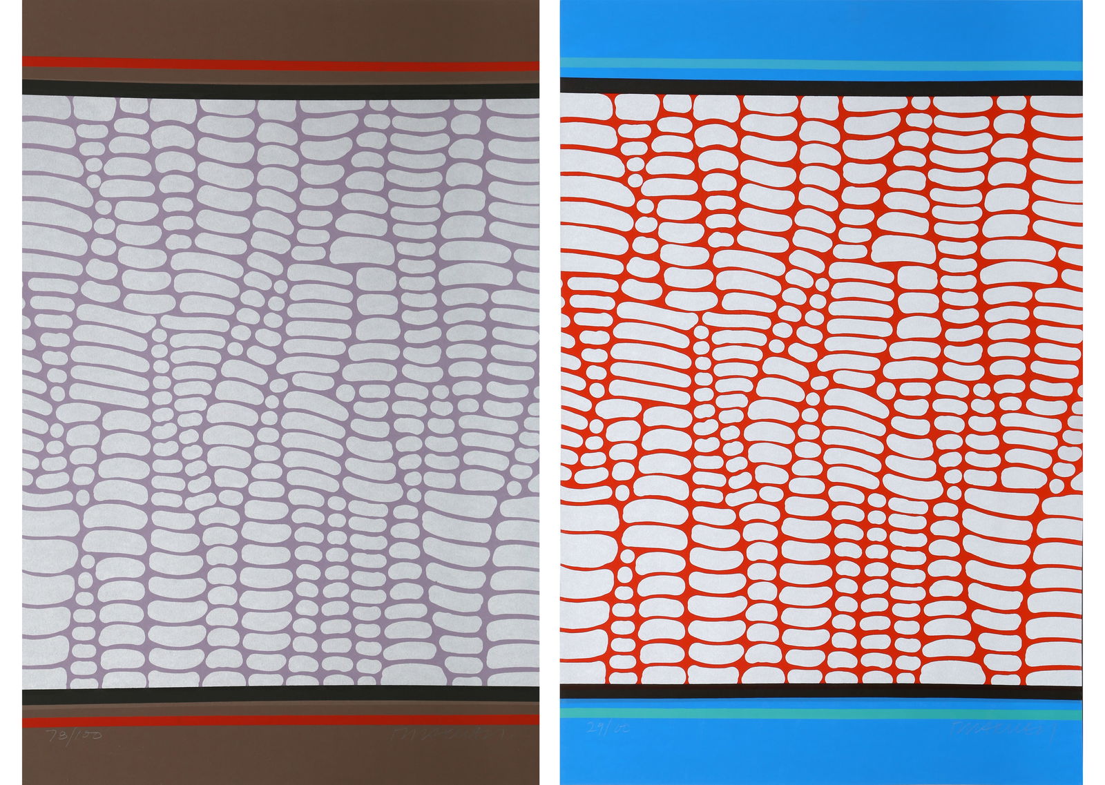 Paul Maxwell, Lot of Two Screenprints: Artist: Paul Maxwell, American (1925 - 2015) Title: Untitled 5 and 6 Year: circa 1978 Medium: Two Screenprints, each signed and numbered in pencil Edition: 100 Size: both 39.5 x 26 in. (100.33 x 66.04