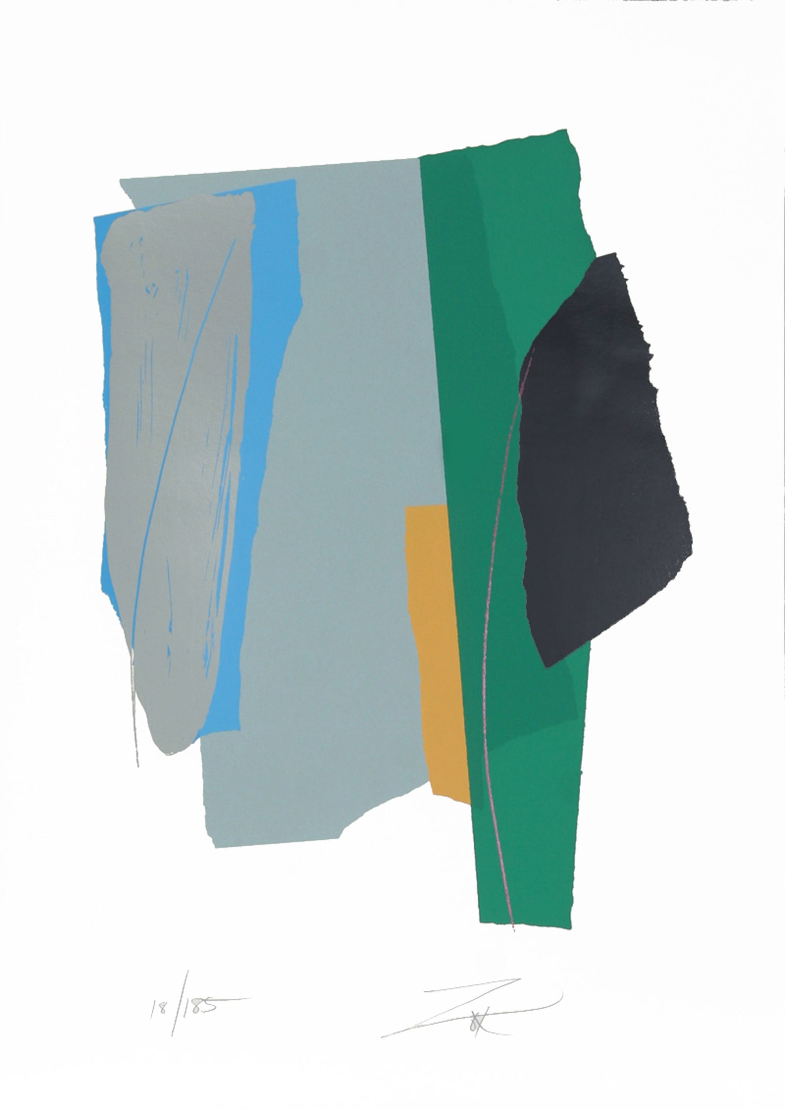 Larry Zox, Sounds Cut I, Screenprint: Artist: Larry Zox, American (1937 - 2006) Title: Sounds Cut I Year: 1980 Medium: Screenprint, Signed and numbered in Pencil Edition: 185 Size: 42.5 in. x 29.5 in. (107.95 cm x 74.93 cm)