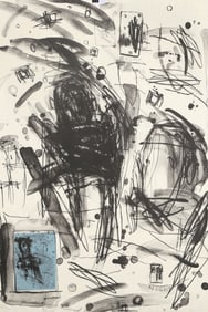 Louisa Chase, Night, Lithograph with collage on thin wove paper