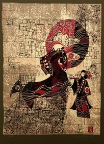 Lebadang (aka Hoi), Horse and Woman, Screenprint