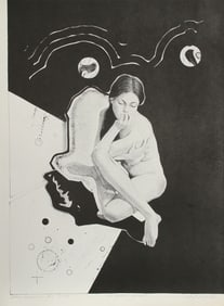 Robert Eagerton, Woman Dreaming of two Circles, Lithograph