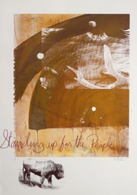 Ron Baird, Standing up for the people, Monoprint screenprint with hand coloring