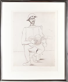 After Pablo Picasso, Arlequin Moustachu a la Guitare, Lithograph on Arches Paper