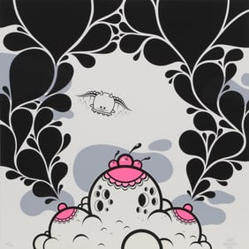 Buff Monster, Cherry, Screenprint with glitter