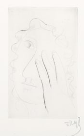 Fernand Leger, Tete De Femme, Drypoint Etching