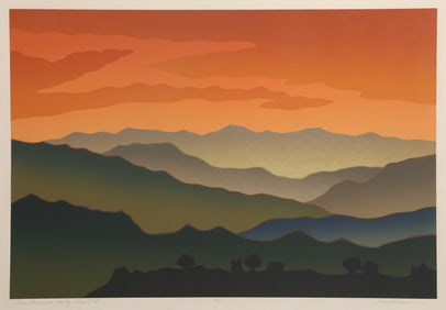 Tom Salvatore Fricano, San Fernando Valley Sunset I, Etching with Aquatint