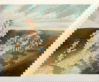 Israel Rubinstein, The Pied Piper from Hamelin, Screenprint