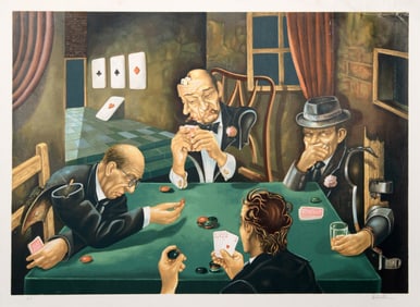 Israel Rubinstein, The Poker Game, Screenprint on Arches