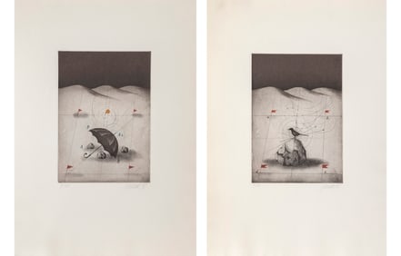 Alois Janak, Lot of Two Etchings with aquatint