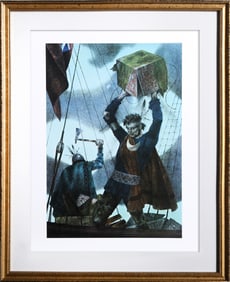Joseph Hirsch, The Boston Tea Party, Offset Lithograph