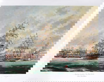 Eldred Clark Johnson, Morning Departure, New York Harbour, Offset Lithograph