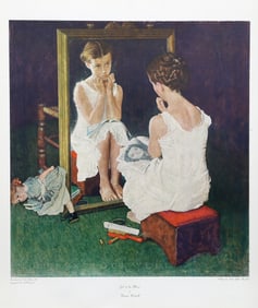Norman Rockwell, Girl at the Mirror, Collotype Poster