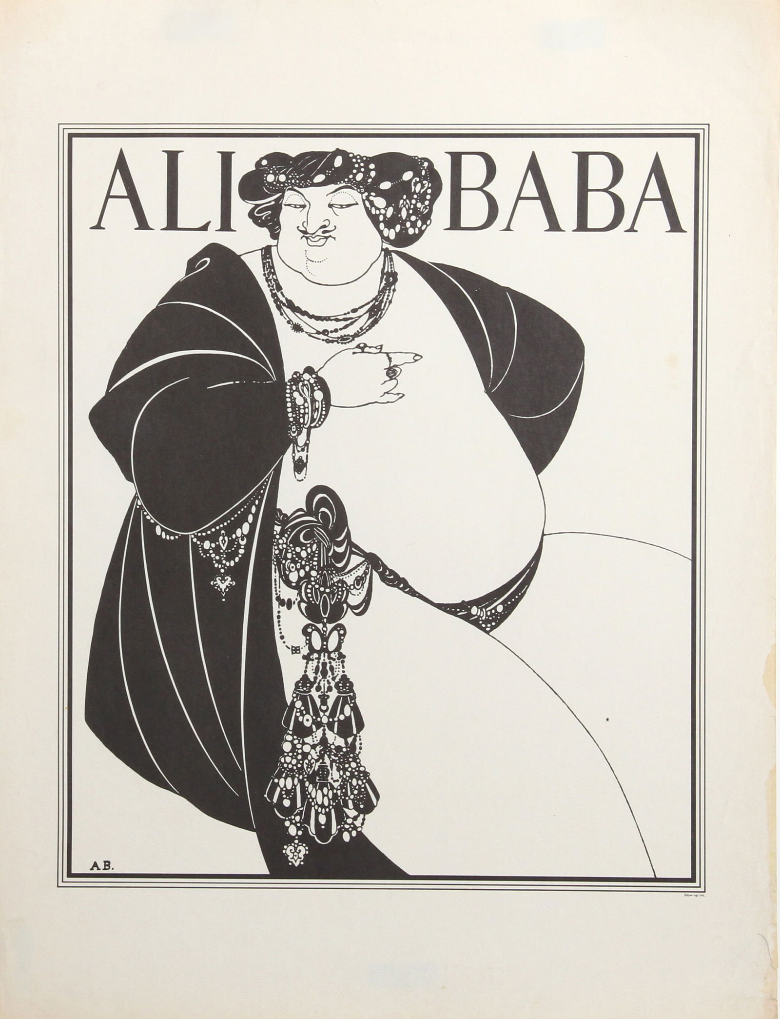 Aubrey Beardsley, Ali Baba, Poster: Artist: Aubrey Beardsley, English (1872 - 1898) Title: Ali Baba Medium: Poster Image Size: 21.5 x 18 inches Size: 30 x 23 in. (76.2 x 58.42 cm)