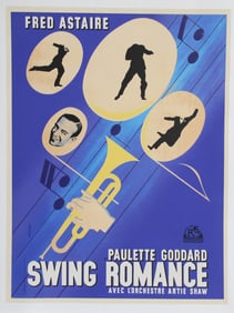 After Jean Colin, Fred Astaire Swing Romance, Poster (Modern Printing)