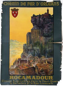 Charles-Jean Hallo (aka ALO), Chemin de Fer d'Orleans - Rocamadour, Travel Poster