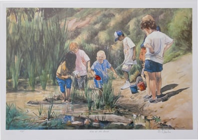 Neville Clarke, Kids at the Beach, Offset-Lithograph