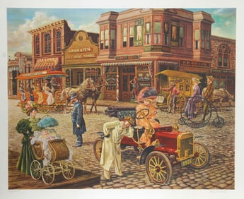 Lee Dubin, Main Street, Offset Lithograph