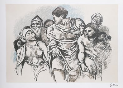 Renato Guttuso, Untitled from the Omaggio a Michelangelo Portfolio, Offset Lithograph