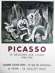 After Pablo Picasso, Le Dejeuner sur l'Herbe - Galerie Louise Leiris, Lithograph Poster