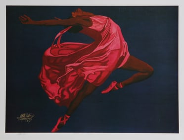 Walter Cole, Maiden in Flight, Offset Lithograph