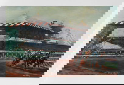 Celeste Susany, A Day at the Races, Offset Lithograph