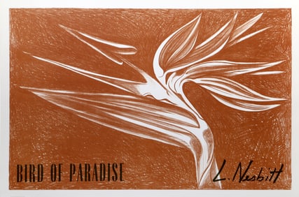 Lowell Blair Nesbitt, Birds of Paradise (Brown), Lithograph Poster on paper