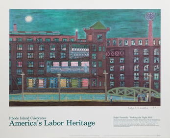 Ralph Fasanella, Working the Night Shift Poster for America's Labor Heritage, Poster