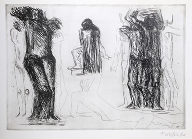 Fritz Wotruba, Figure Studies from the Omaggio a Michelangelo Portfolio, Offset Lithograph