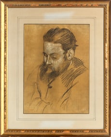 After Edgar Degas, Portrait of Diego Martelli, Offset Lithograph with Printer Blindstamp