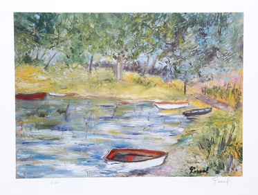 Suzanne Pascal, Boats, Offset Lithograph