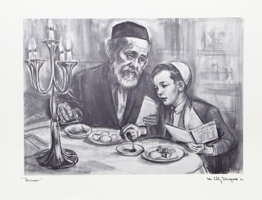 Ida Libby Dengrove, Passover from Twelve Drawings of Jewish Life, Offset Lithograph