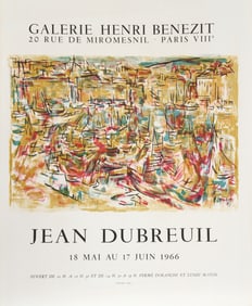 Jean Dubreuil, Exhibition Galerie Henri Benzit, Lithograph Poster
