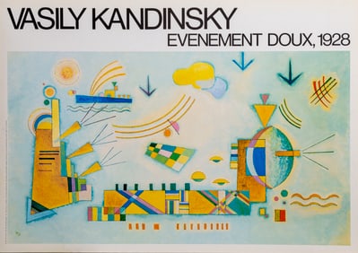 Wassily Kandinsky, Evenment Doux 1928, Poster on board