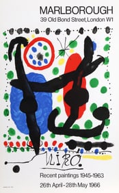 Joan Miro, Recent Paintings 1945-1963 Exhibition at Marlborough, Lithograph Poster