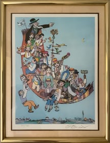 Jovan Obican, Flying Magic Carpet, Offset Lithograph