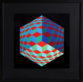 Victor Vasarely, Hat V1, Offset Lithograph