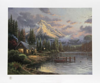 Thomas Kinkade, Lakeside Hideaway, Offset Lithograph