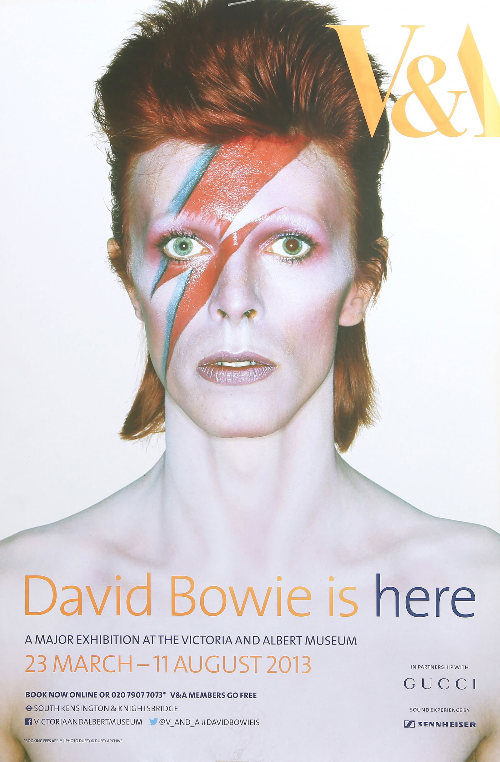 Brian Duffy, David Bowie Exhibition Poster, Poster, mounted to foamboard: Artist: Brian Duffy, English (1933 - 2010) Title: David Bowie Exhibition Poster Year: 2013 Medium: Poster, mounted to foamboard Size: 30 x 20 in. (76.2 x 50.8 cm)