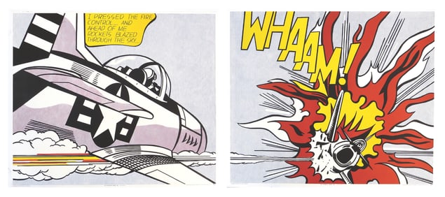 Roy Lichtenstein, Whaam, Offset Lithograph Diptych
