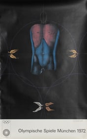 Paul Wunderlich, Olympische Spiele Muenchen, Poster mounted on linen