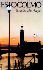 Travel Poster, Sweden - Estocolmo la Ciudad sobre el Agua, Travel Poster