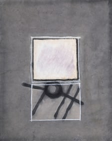 Shlomo Cassos, Target in Square, Collage on paper