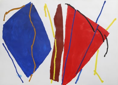 Raymond Parker, Untitled Painting, Oil on Paper