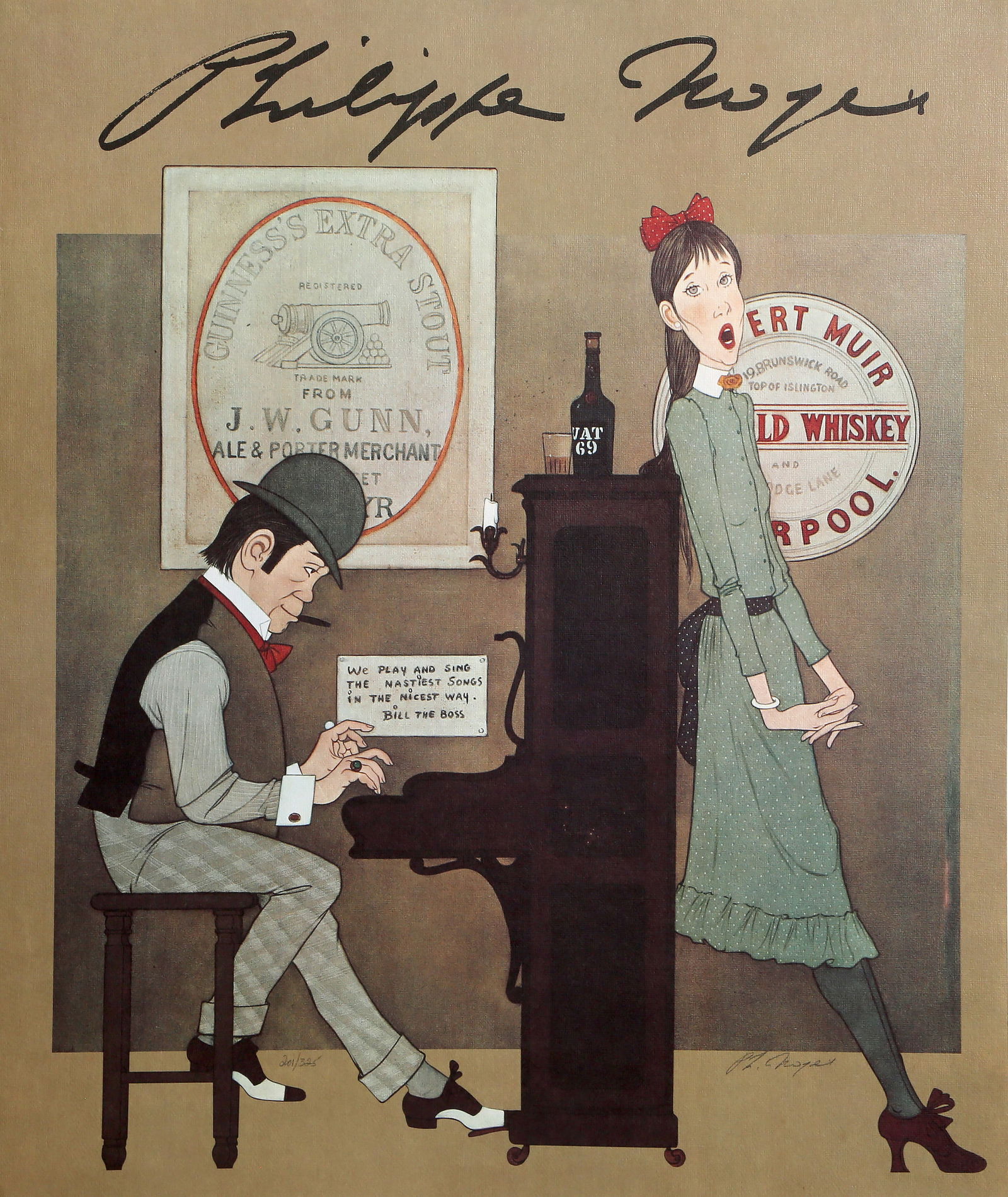 Philippe Henri Noyer, ...Bill the Boss, Poster: Artist: Philippe Henri Noyer, French (1917 - 1985) Title: ...Bill the Boss Year: circa 1980 Medium: Poster, signed and numbered in pencil Edition: 201/325 Size: 26 x 22 in. (66.04 x 55.88 cm)