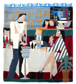 Giancarlo Impiglia, Dinner For Two, Woolen Tapestry Rug