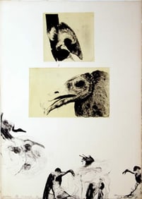 Murray Zimiles, Vulture, Lithograph on Arches