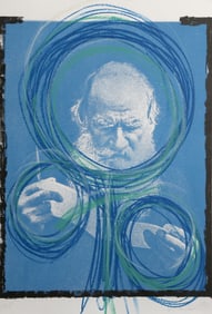 Komar and Melamid, Tolstoy with Book, Lithograph on BFK Rives