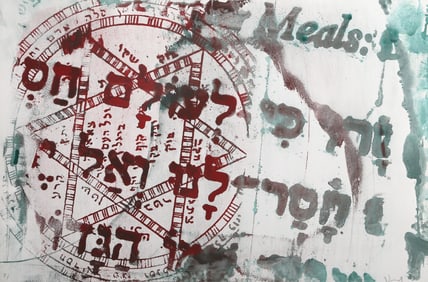 Vince Novak, Blessings V, Monotype Lithograph with hand coloring