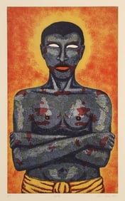 Alison Saar, Tatoo, Softground etching and aquatint on BFK Rives