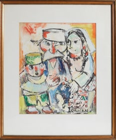 Jovan Obican, Family, Watercolor and Ink on Paper